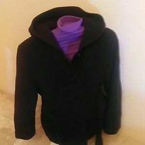 Jason Kole Wool Hooded Pea Coat